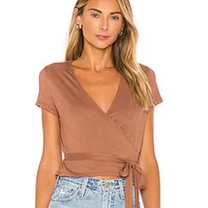 AG Adriano Goldschmied Terracotta Wrap Top
